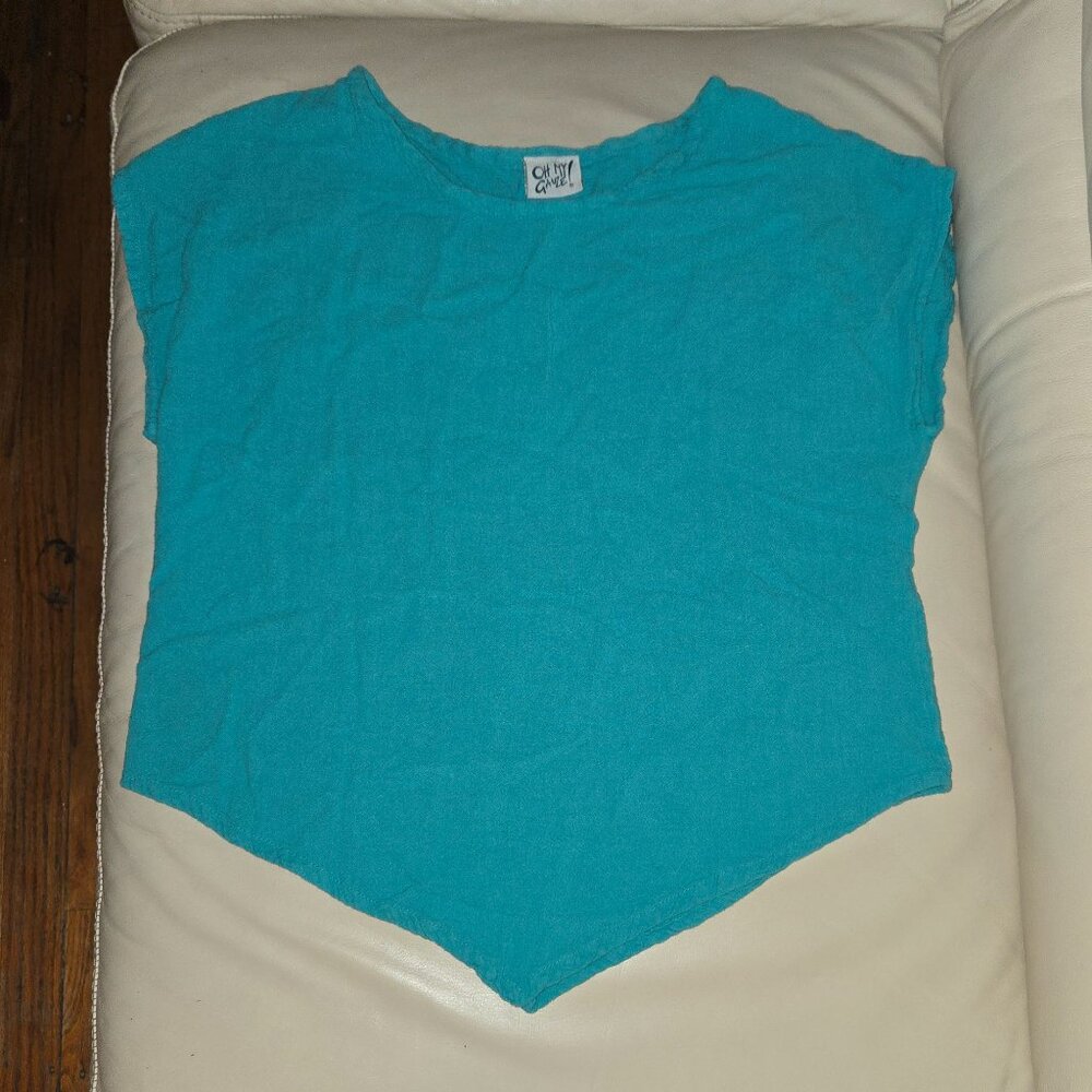 100% cotton teal T-shirt